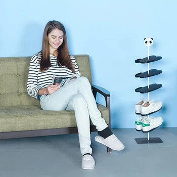 

6 Layers Cartoon Animal Adult Shoes Rack Three-dimensional Shoes Received Frame Creative Standing Shoes Storage Shelf Organizer