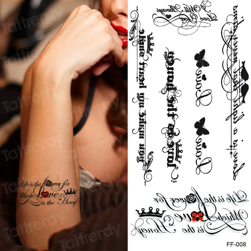 Wasserdicht Temporare Tatowierung Aufkleber Arabisch Brief Herz Liebe Muster Personlichkeit Gefalschte Tatoo Flash Tatto Fur Madchen Frauen Manner Partei Temporary Tattoos Aliexpress