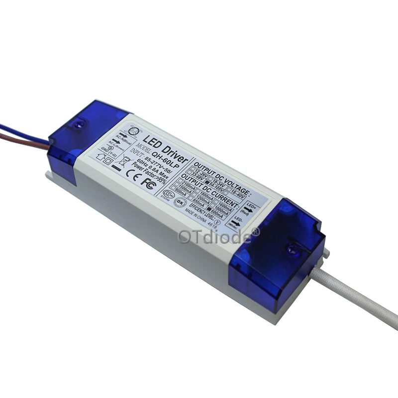 1pcs-10pcs 40W 50W 60W 600mA LED Driver Constant Current 18-30x3W DC54-105V Lighting Transformers For Floodlight Power Supply