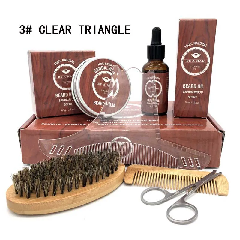 Brand New Men s Beard Care Set Beard Style Template Comb Beard Brush Shaving Comb Mustache 4