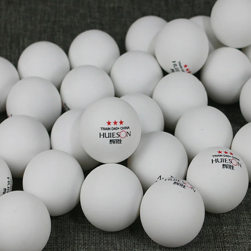 white 100pcs Huieson, 3 звезды, шарики для настольного тенниса, портативные, пластиковые, 40 мм, желтый, белый, мяч для пинг-понга, для пинг-понга, для занятий спортом на открытом воздухе, Аксессуары для тренировок - Цвет: white 100pcs