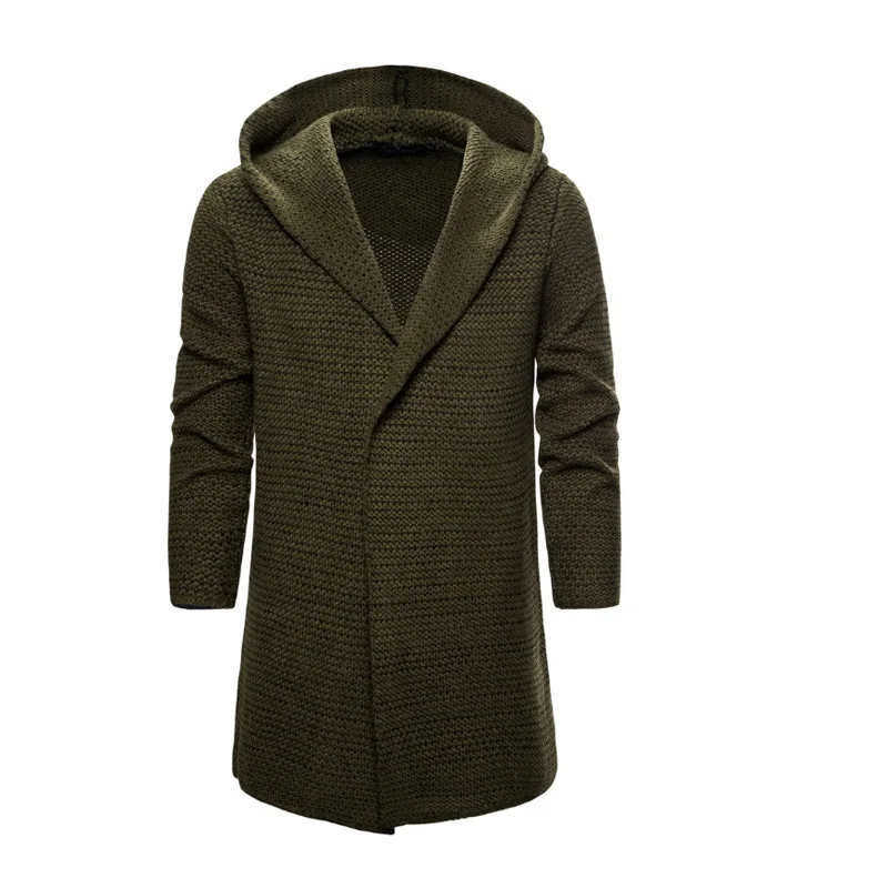 

CYXZFTROFL Autumn And Winter Men's Fashion Sweater Jacket Faux Fur Wool Sweater Jacket Men's Long Knit Thick Coat