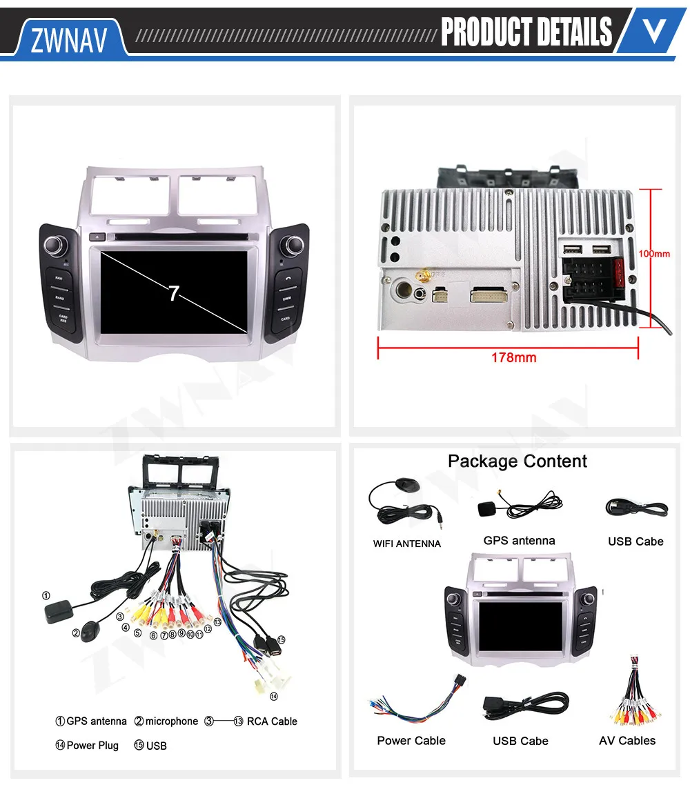 Carplay For Toyota Yaris 2005 2006 2007 2008 2009 2010 2011 Android Player GPS Navi Audio Auto Stereo Radio Recorder Head Unit