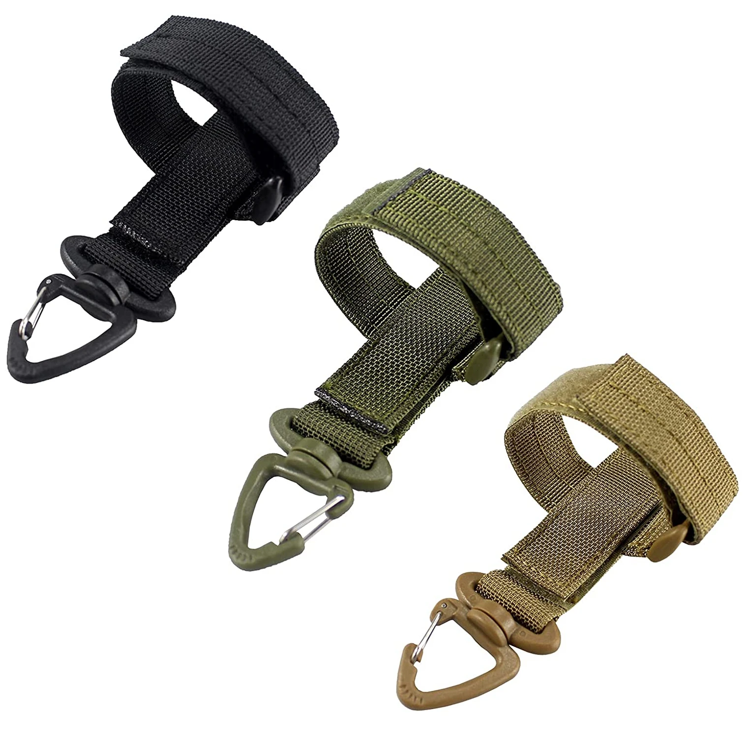 4pcs Tactical Nylon Webbing Buckle Key Chain Ring Hook Strap Carabiner Belt 