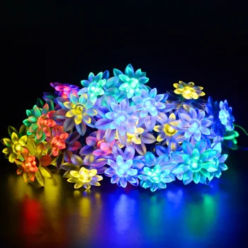 

Household Solar Light Strings 50 LED Flower Shape Outdoor Light Waterproof Christmas Decoration Light