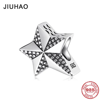 

New 925 Sterling Silver charms fashion star shape Beads Fit Original JIUHAO Silver Bracelet Fashion Jewelry Making 2019