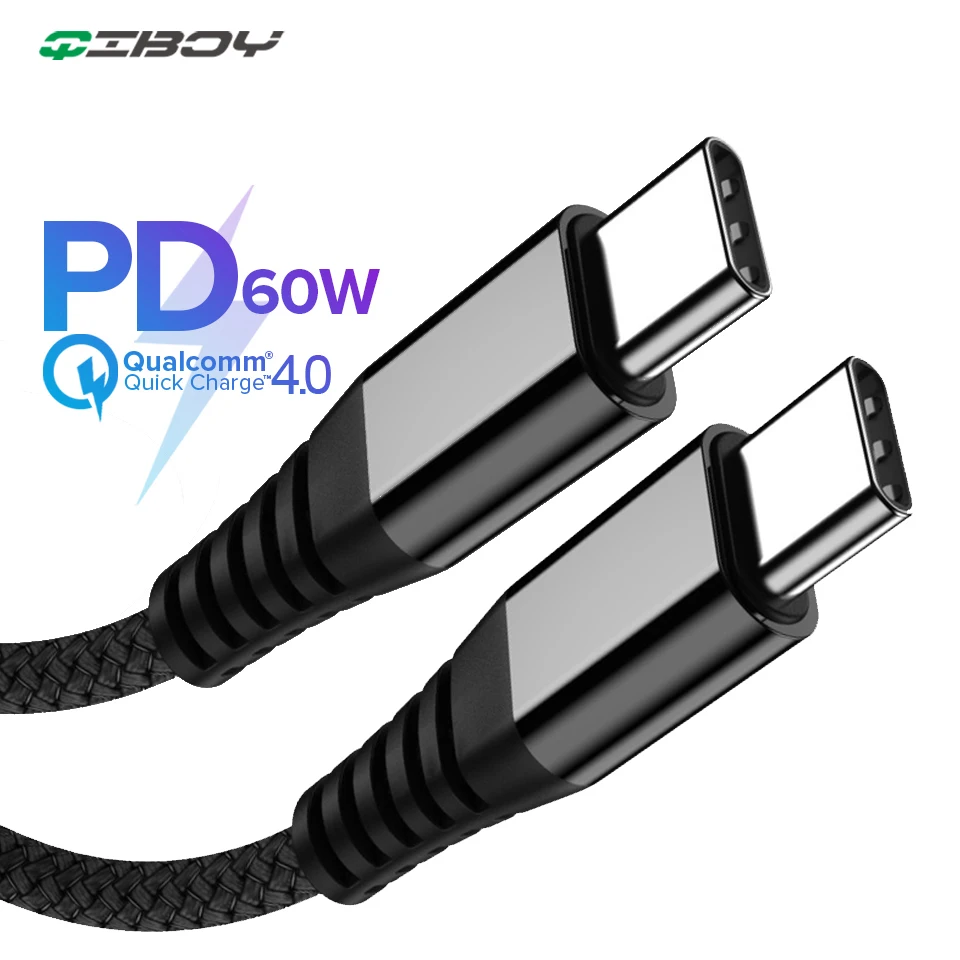 60 Вт USB C к Type кабель для Huawei Mate 20 PD QC 4 0 быстрой зарядки Macbook Samsung S9 Plus Xiaomi