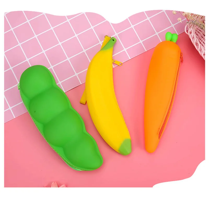 Cute Coin Purse Banana Pencil Case Kawaii Bag Silicone Purse Funny Purses For Kids Yellow Corn Coin Bags For Children (18)