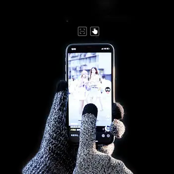 

Unisex Men Women Classic Gloves Touch Screen Winter Warm Wool Knitted Plain