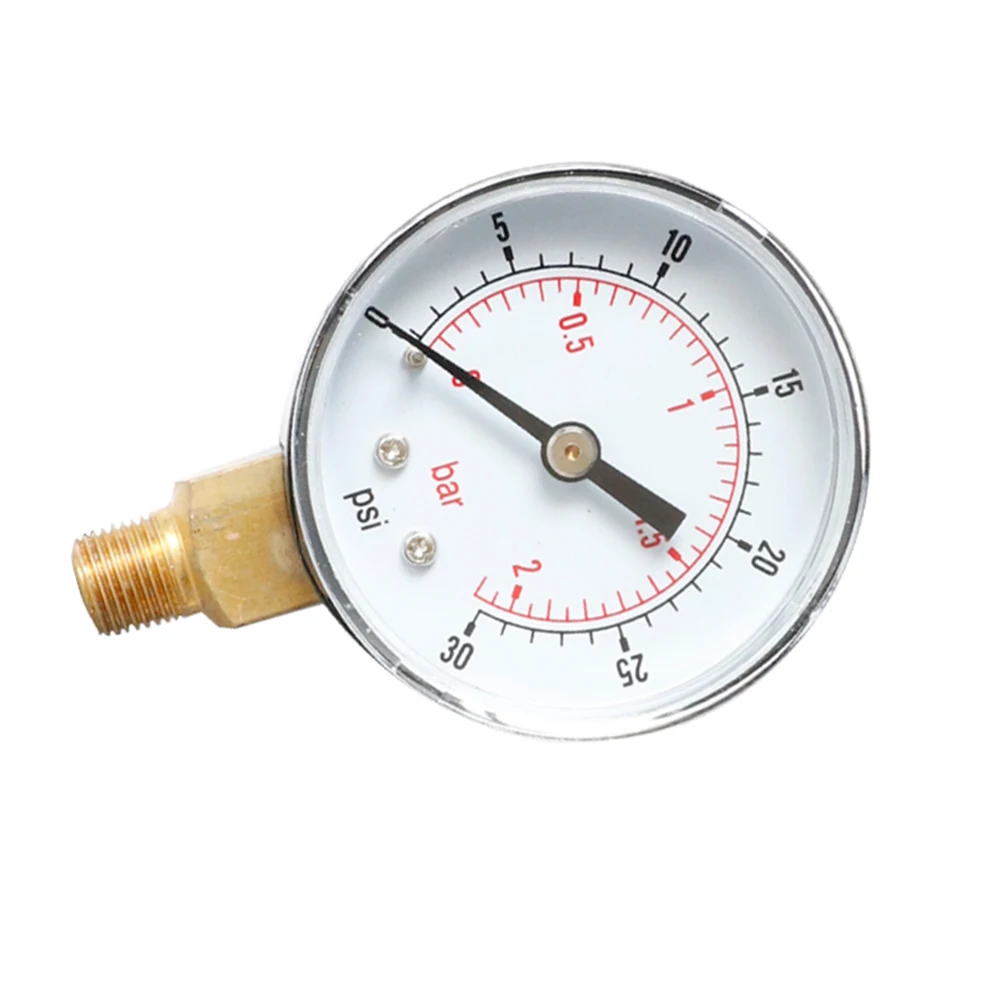 Давление датчик Y50 0-30PSi 0-2Bar индустрии измерения радиальный манометр для воздуха на дизельном топливе, керосине внутренний воды 1/4 типа BSPT нитки дома давления