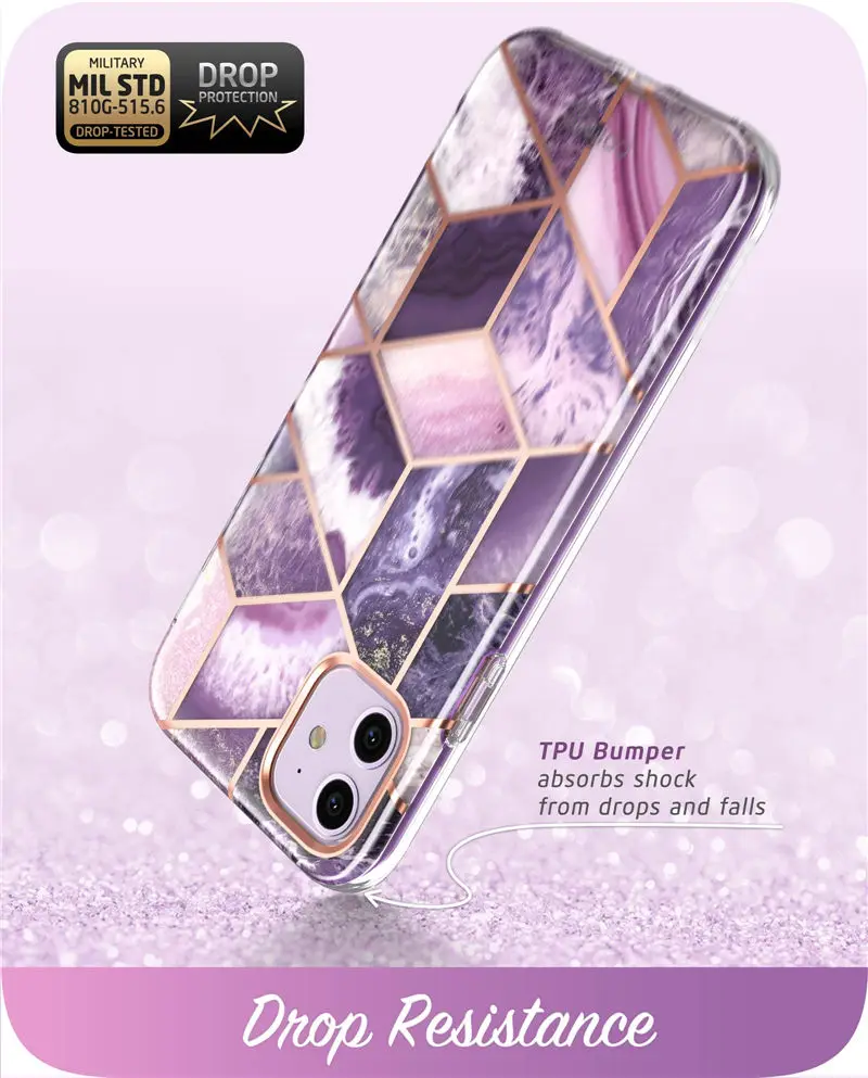 I-BLASON для iPhone 11 чехол 6,1 дюймов( выпуск) Cosmo полный корпус блестящий Мраморный бампер чехол со встроенной защитной пленкой