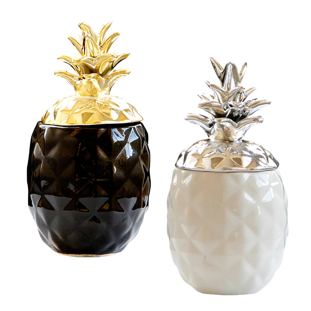 6'' Lovely Pineapple Shape Serving Container Sugar Cereal Tea Canister Pot 2x