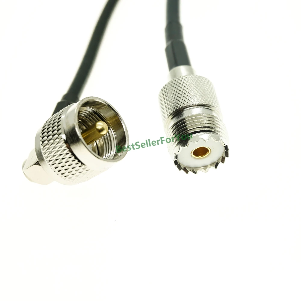 UHF Male PL259 Right Angle RA to Female SO239 SO-239 Jack connector Pigtail Jumper Cable RG58 | Обустройство дома