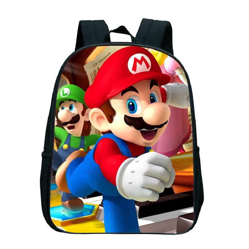 Mochila escolar de Super Mario para niños pequeños, bonito patrón Popular, mochila de guardería, bolsa preescolar de 12 pulgadas - Imagen 3