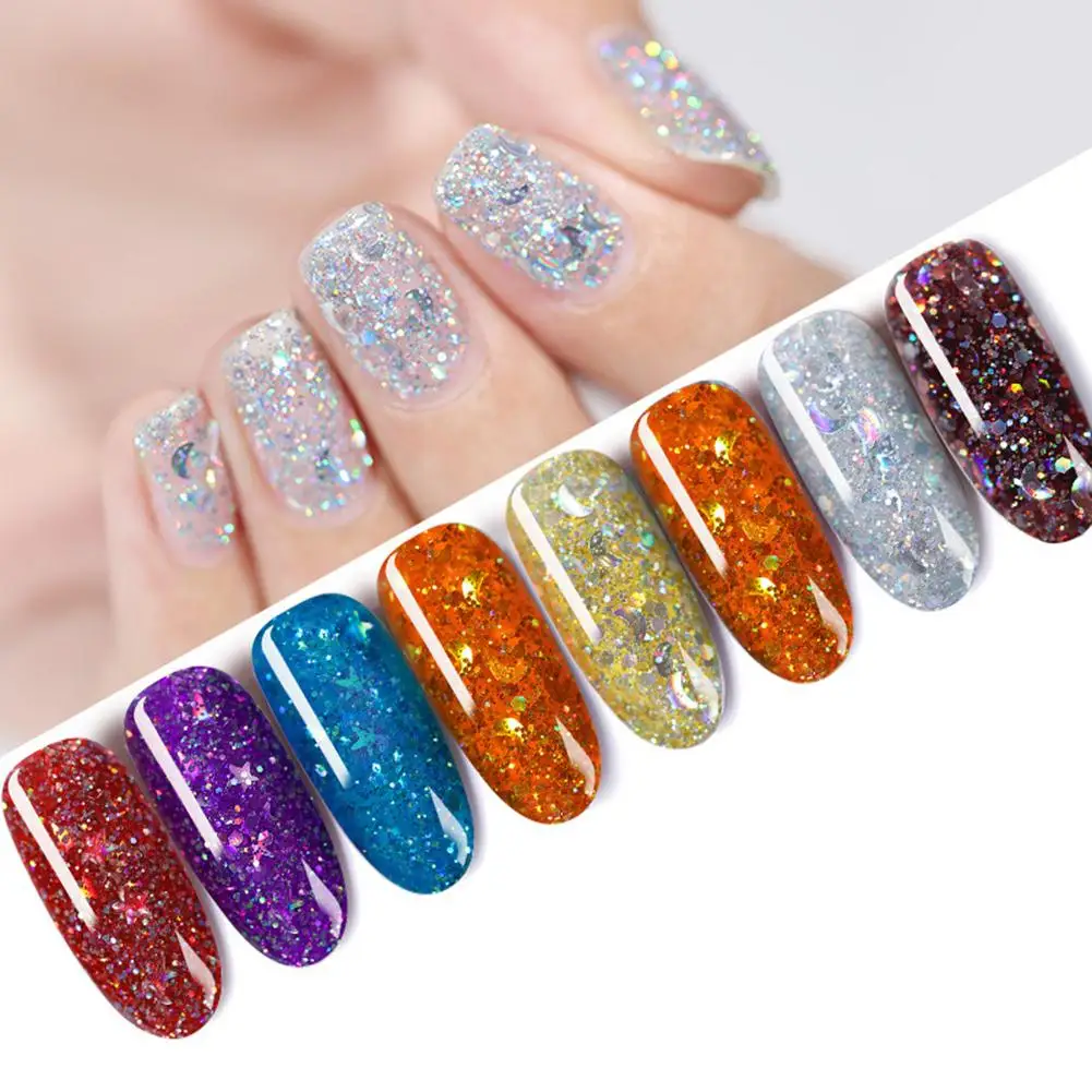 BORNPRETTY Star Moon Rhinestone UV Gel Varnish Nail Polish Glitter Sequins Shiny Soak Off Phototherapy DIY Art | Красота и здоровье