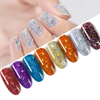 

BORNPRETTY Star Moon Rhinestone UV Gel Varnish Nail Polish Glitter Sequins Shiny Soak Off Phototherapy DIY Nail Art Polish Gel