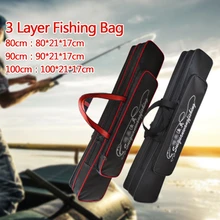 Трехслойная утолщенная износостойкая водонепроницаемая сумка для удочки многофункциональная большая емкость сумка для удочки