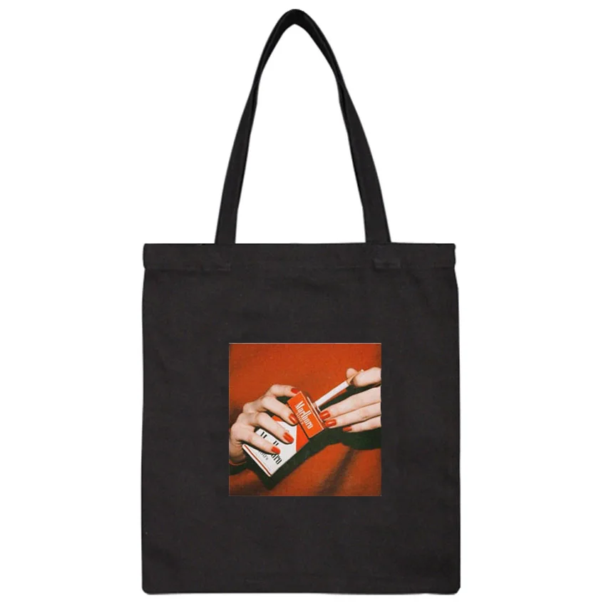 Винтажная женская сумка-тоут с принтом сигарет, посылка, сумки через плечо, классная школьная сумка, сумка на плечо, сумка для покупок