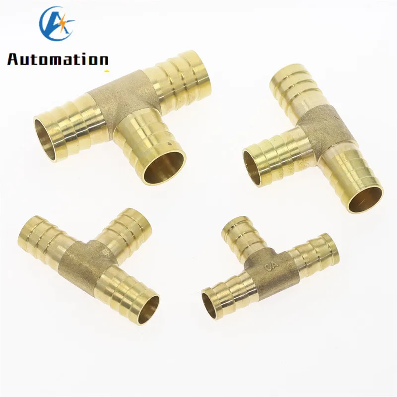 T-Shape Brass Barb Hose Fitting Tee 3 Way Tube Barb Coupling Connector Adapter 4mm 6mm 8mm 10mm 12mm 16mm hose pipe fitting,pipe fitting,tee adapter,water pipe fitting
