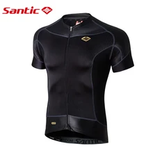 Santic Cycling Jersey for Men Pro Team MTB Road Bike Sportswear High Elasticity Breathable Bicycle Shirts Mountain Bike Clothing