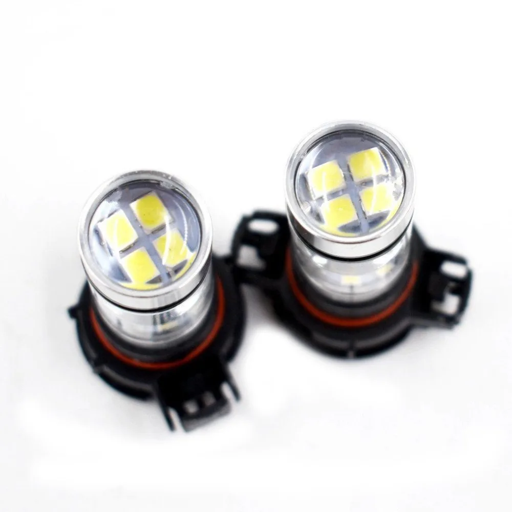 2x5202 H16 PS24W forCREE высокой мощности 100W 6000K Супер Белый светодиодный противотуманный DRL лампы