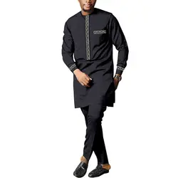 Dashiki Formal Clothes for Man African Long Sleeve Shirt and Pant  Two Piece Set Traditional Tribal Outfits V2016011B