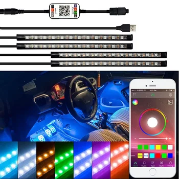 

LED Strip RGB Remote Control Car Decorative Atmosphere Light For Nissan Qashqai Almera Juke Tiida X-Trail Note Primera J11