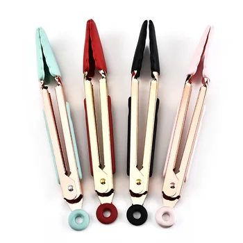 

Food Grade Silicone Tipped Kitchen Food BBQ Cooking Tongs Kitchen Tongs Utensil Cooking Tong Clip Clamp Salad Serving BBQ Tool