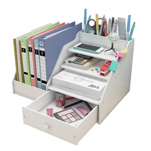 Настольный органайзер для журналов, держатель для книг, органайзер для хранения канцелярских принадлежностей, коробка для хранения DIY 39,5*30,7*24 см