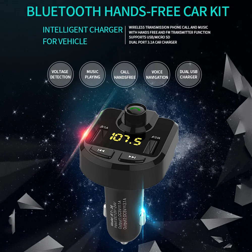 Автомобильный MP3-плеер Bluetooth комплект fm-передатчик 4,0/3,0/2,0 Поддержка громкой связи TF карта U диск Bluetooth громкой связи Автомобильный mp3 аудио