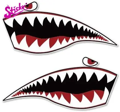 Sticky 2Pcs Sharks Tiger Vinyl Sticker Decal Car Window Bumper Laptop Moto Off-Road Laptop Trunk Chitarra Pvc Vinyl Sticker