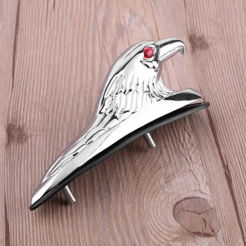 

New Chrome Eagle Head Shape Design ATV Front Fender Frame Ornament Front Fender Accent Piece for Motorcycle Motorbike Car Bonnet