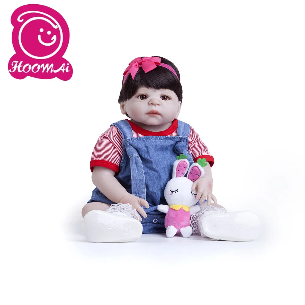 55 см полностью силиконовая кукла Reborn Baby Doll игрушка Bebe 22 дюйма новорожденная