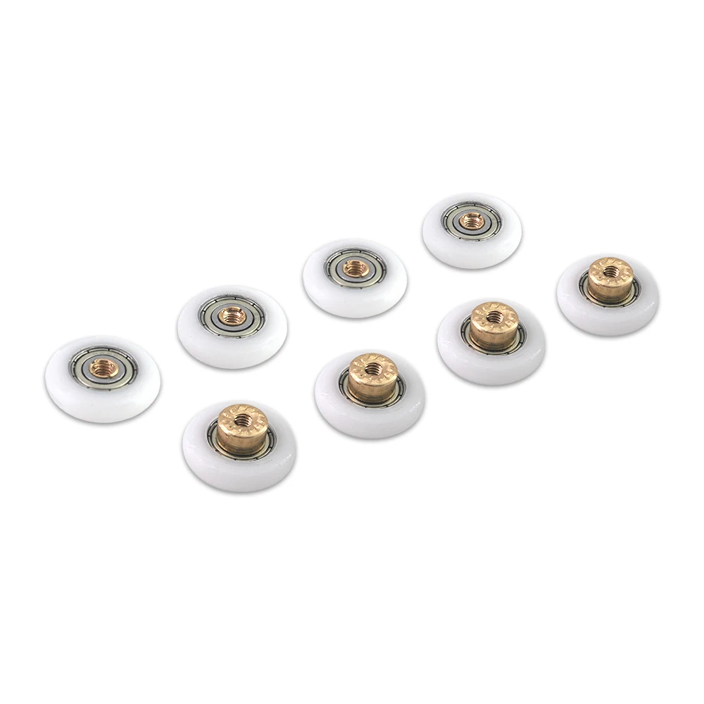8pcs/lot Diameter 19/23/22mm/25mm/27mm Brass Bearing Door Runner Sliding Shower Door Roller Pulley Replacements