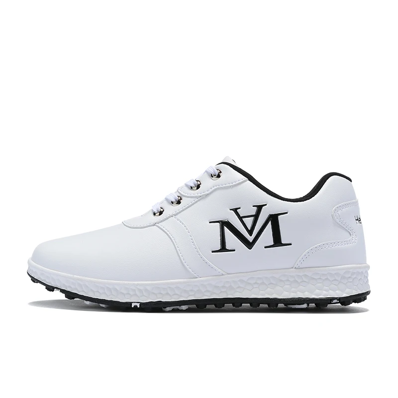 Женская обувь для гольфа; спортивная качественная обувь; Цвет черный, синий; женские Прогулочные кроссовки на плоской подошве; удобная женская обувь для гольфа; тренировочная Уличная обувь - Цвет: Black White