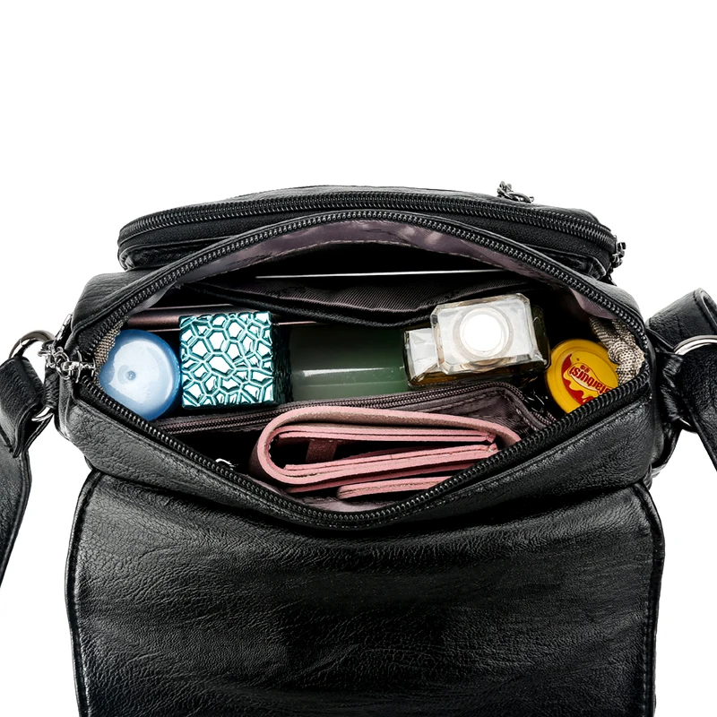 Brand Designer Ladies Messenger Bag Messenger Bag Soft PU Leather Shoulder Bag High Quality Fashion Ladies Bag Handbag