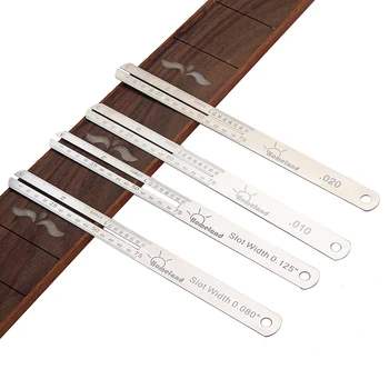 

4PCS Thinkness & Slot width Guitar Fretboard Protector Measuring Ruler Set