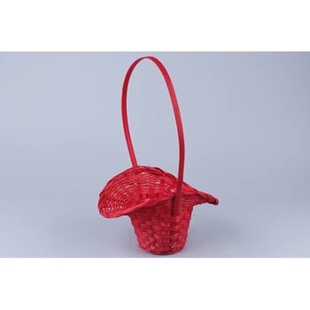 

66914 basket braided hat, 22*17*10 cm red b26-3