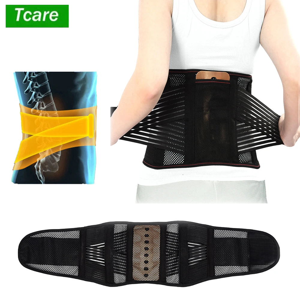 Tcare Adjustable Lower Back Support Belt for Back Pain Relief - Compression Belt Lumbar Back Brace for Herniated Disc Sciatica
