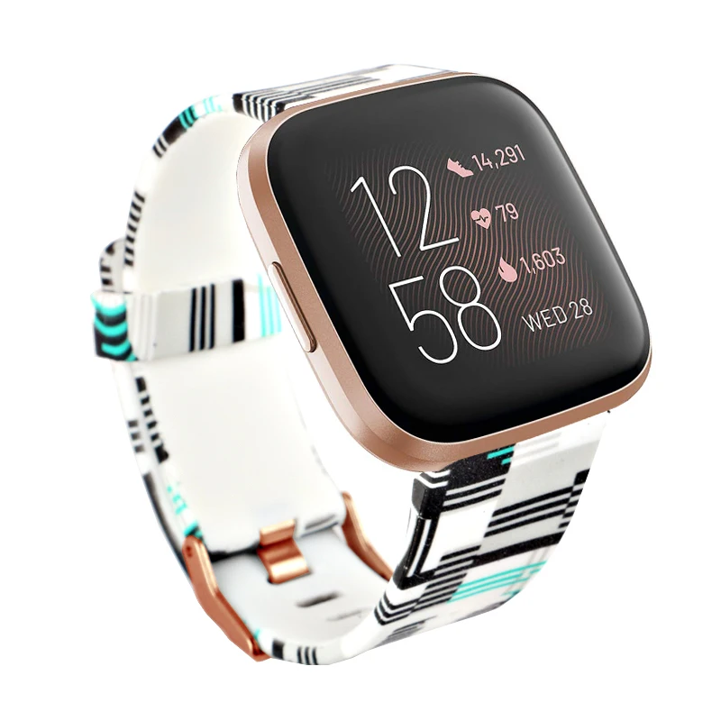 Для fitbit versa 2 ремешок с принтом стильный модный ремешок для часов большой маленький Печатный ремешок для fitbit versa lite/versa ремешок 8 цветов