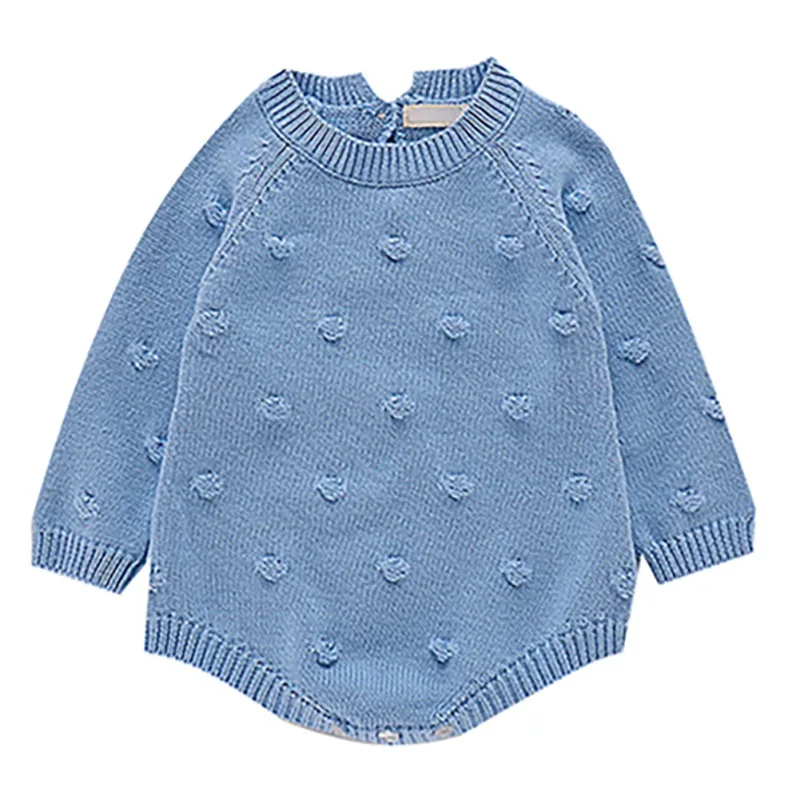 Зимняя одежда для малышей; свитер для девочек; милый вязаный боди с длинными рукавами для новорожденных - Цвет: L