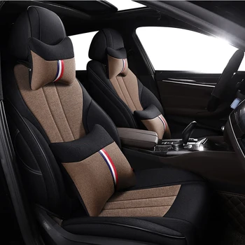

KADULEE Custom FLAX car seat cover set For Hyundai Veloster LAFESTA Coupe Azera Grand SantaFe Veracruz Equus Rohens seats cars