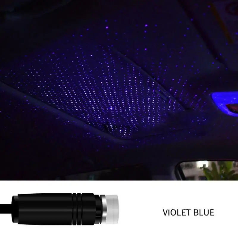 5V Авто фиолетовый светодиодный USB проектор атмосферная лампа Интерьер светильник Декор Запчасти