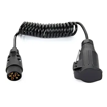 

7Pin Trailer Plug And Socket With 3M Extension Lead Sping Cable Connector For Caravan Vehicle Truck