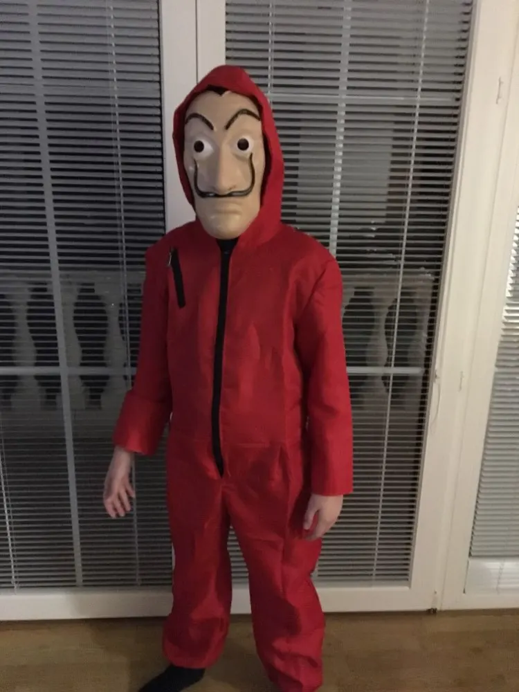 only kids clothe Salvador Dali La Casa de Papel костюм и маска для лица косплей ролевые игры Хэллоуин вечерние дом деньги бумага штурма S-XXL - Цвет: only kids clothe