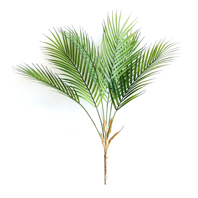 

2Pcs Green Artificial Palm Leaf Plastic Plants Tropical Tree Branch Fake Plants Jungle Home Garden Decor Wedding Decor