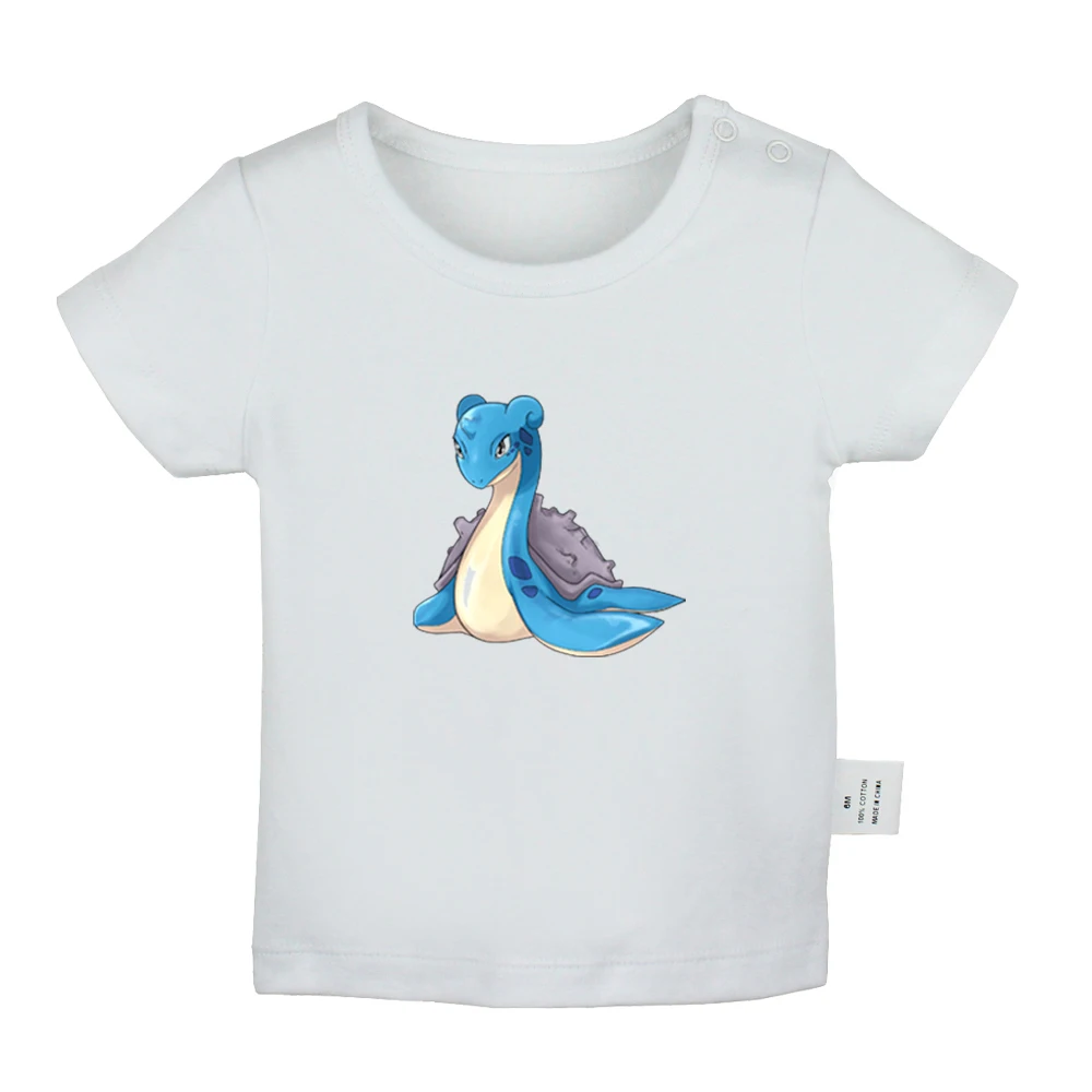 JbBabyYW973D Футболки для новорожденных с рисунком Pokemon Dratini Gyarados Lapras Poliwag; однотонные футболки с короткими рукавами для малышей - Цвет: JbBabyYW973D