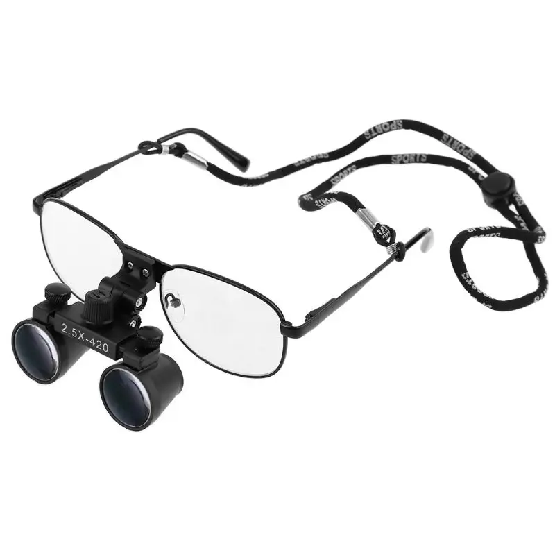 2.5x 3.5x Loupe Binocular Magnifier Loupes With Eyeglasses Goggle Metal