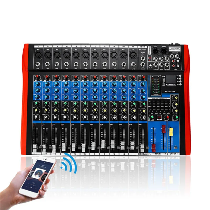  6/8/12 canali Mixing console mixer audio interfaccia mixer digitale bluetooth USB di ricarica Audio