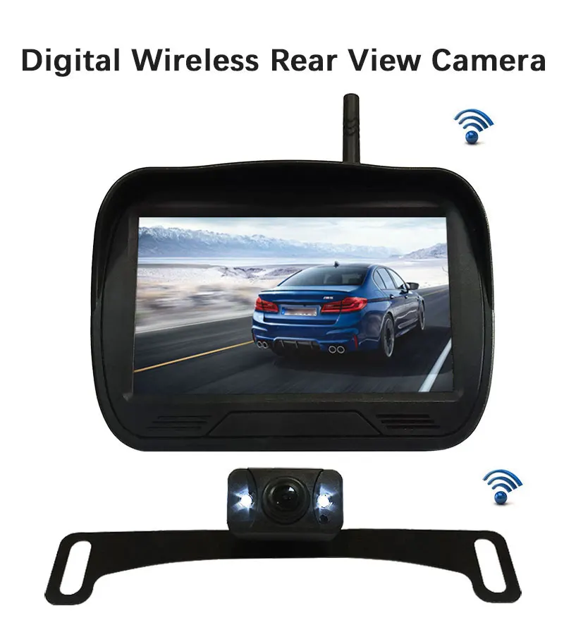 

New 2.4g buit-in wireless digital HD monitor and wireless rear view camera with wide viewing angle